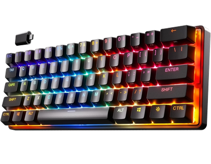 SteelSeries Apex Pro Mini Wireless HyperMagnetic Gaming Keyboard with dongle