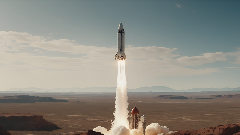 Rocket test image for Stable Video Diffusion