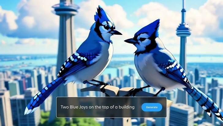 Two blue jays on a building generated in stable diffusion
