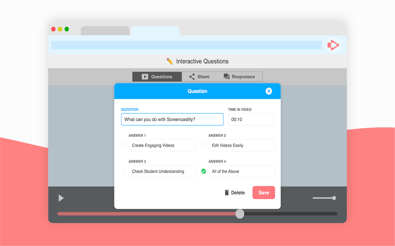 The question features in Screencastify