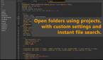 Showing how to open folders and projects using Caret