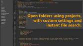 Showing how to open folders and projects using Caret