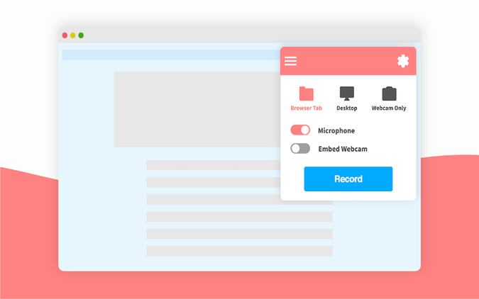 The microphone and webcam feature in Screencastify