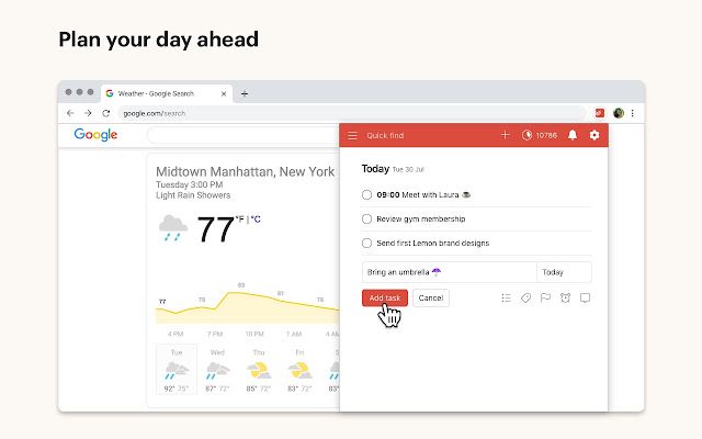 ToDoist showing completing lists from the browser