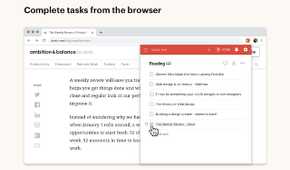 ToDoist showing completing tasks from the browser