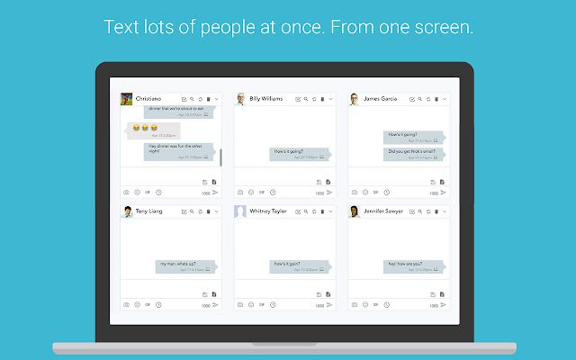 Mighttext showing how easy it is to group messages from Android