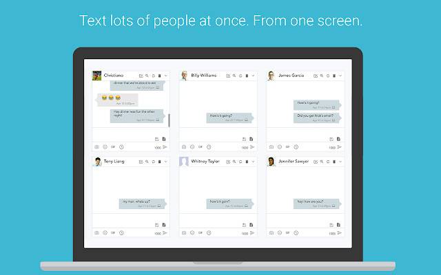 Mighttext showing how easy it is to group messages from Android
