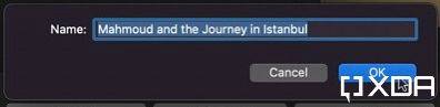 giving the iMovie trailer a name