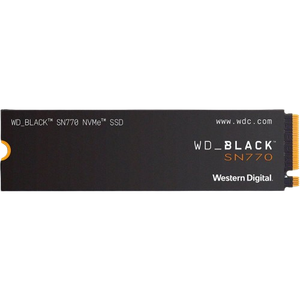 A render showing the WD Black SN770 1TB SSD unit in black color.