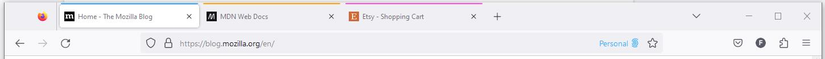 A screenshot showing multiple container tabs in Firefox.