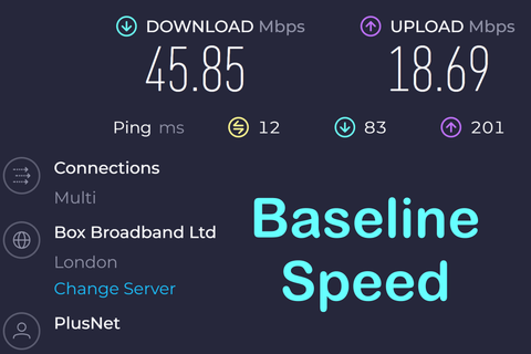 Baseline VPN speed test