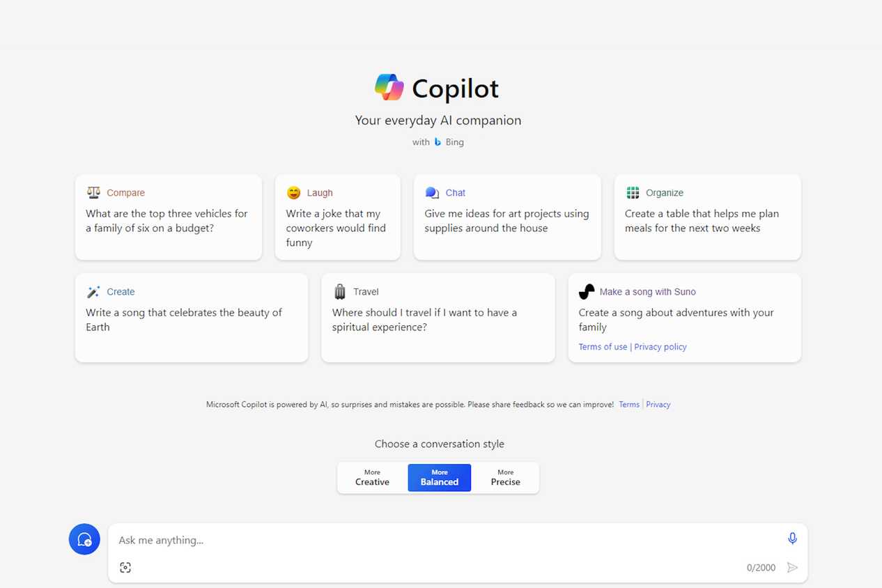 Copilot on the web