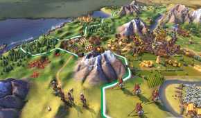 An overhead view of a civilization in the game Civilization VI.