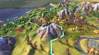 An overhead view of a civilization in the game Civilization VI.