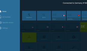 NordVPN rendering on a TV