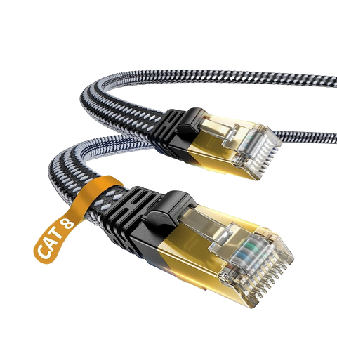 A PNG render of the DanYee Cat8 Ethernet cable on a transparent background. 