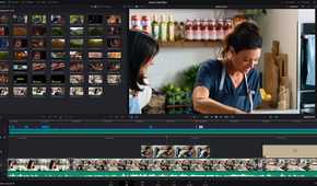 DaVinci Resolve being used to trim a video