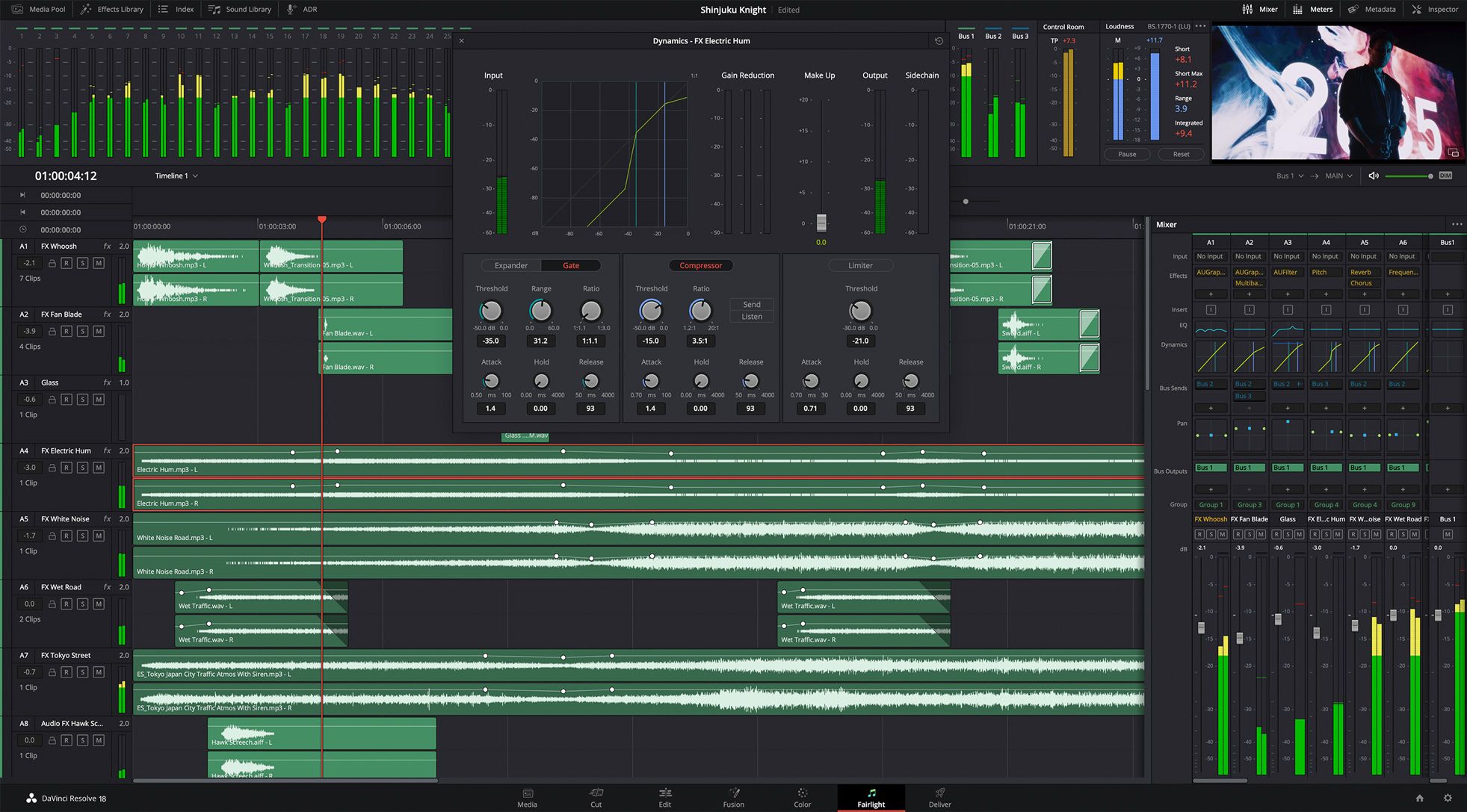 DaVinci Resolve advanced audio settings
