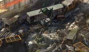 A battle scene with a creature in the game Disco Elysium.