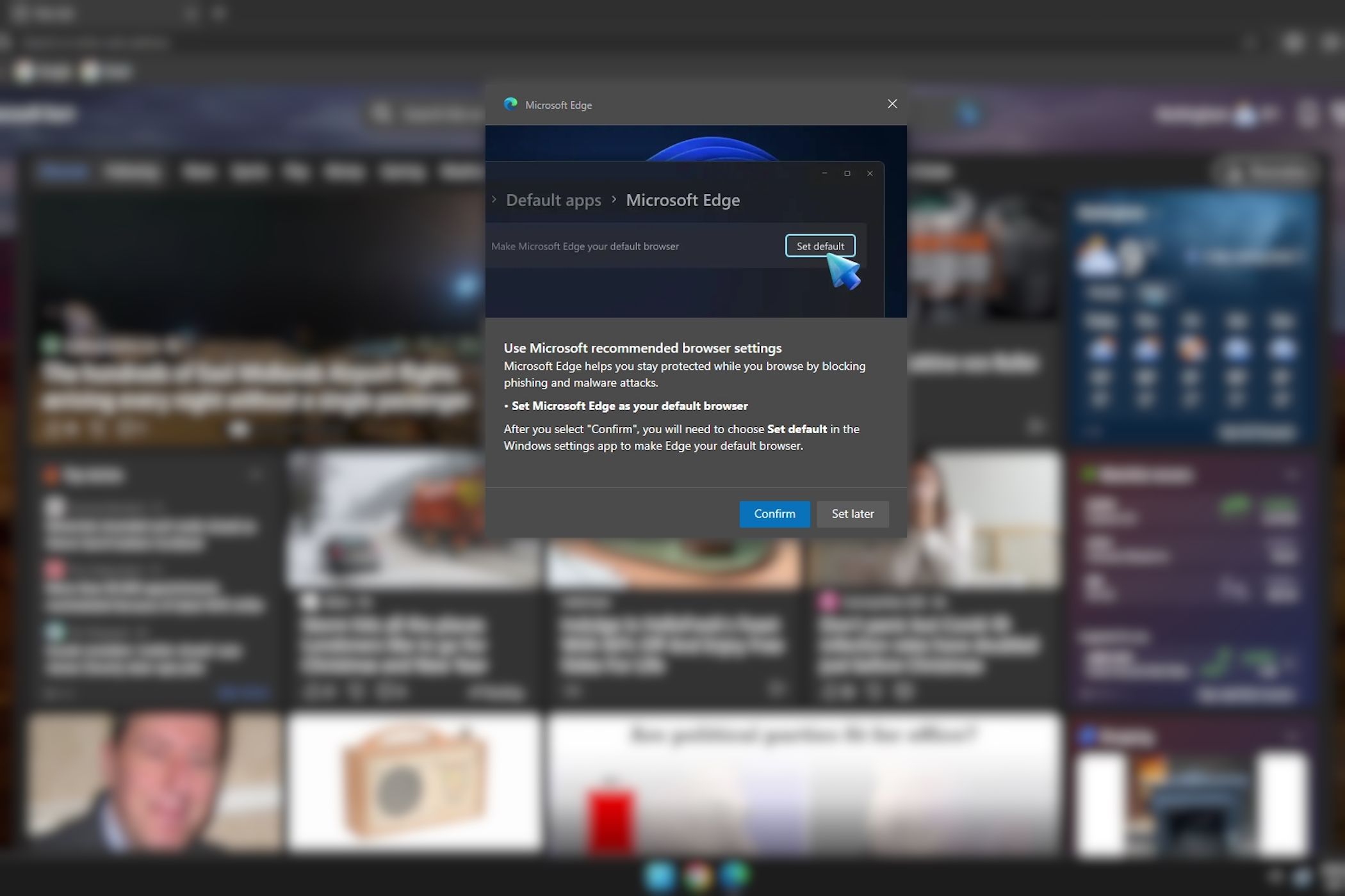 Edge's recommendation tool