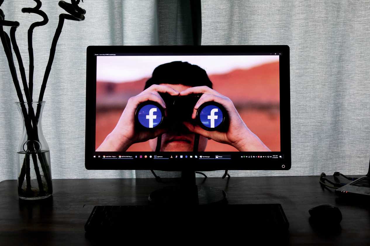 An image of Facebook Logos on a desktop screen.