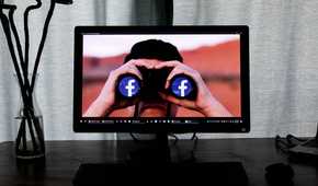 An image of Facebook Logos on a desktop screen.