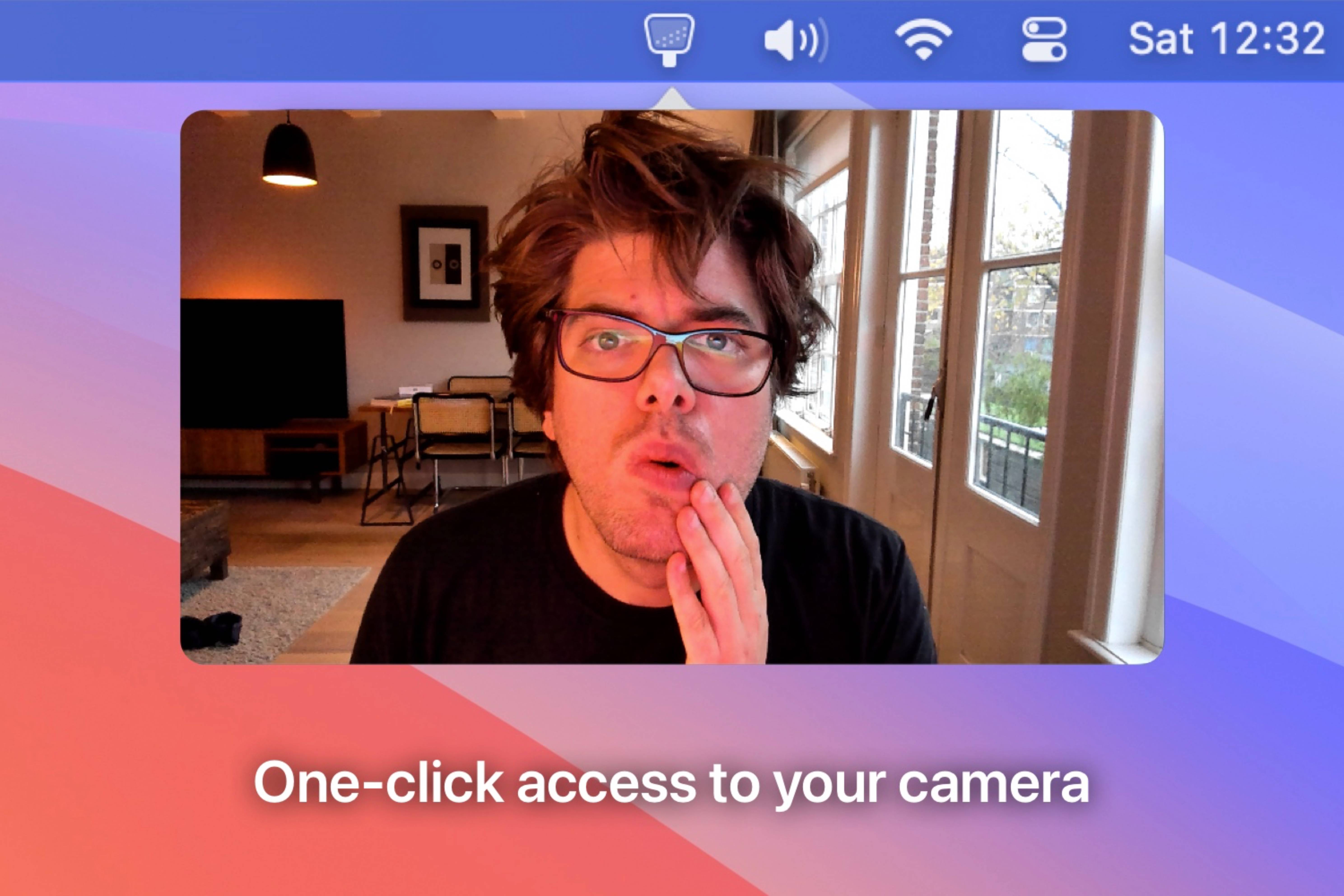 A promotional image for the HandMirror app.