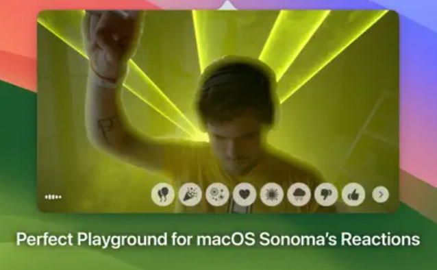 The macOS Sonoma reactions in HandMirror.
