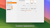 The setting changes in HandMirror preferences.