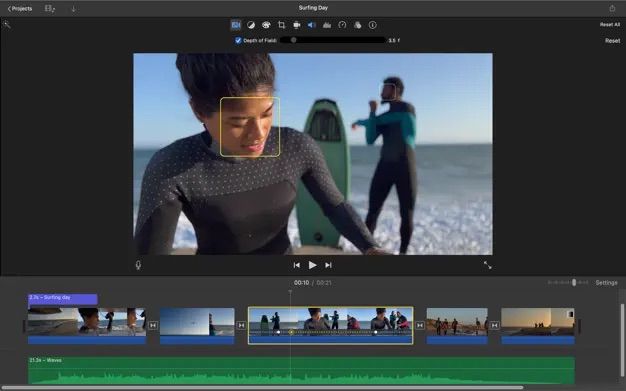 editing cinematic video on iMovie by changing the subject focus