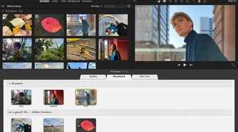 iMovie storyboard where users get to choose the video clips they want to include in a project