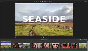 footage on iMovie with the word Seaside shown in the intro