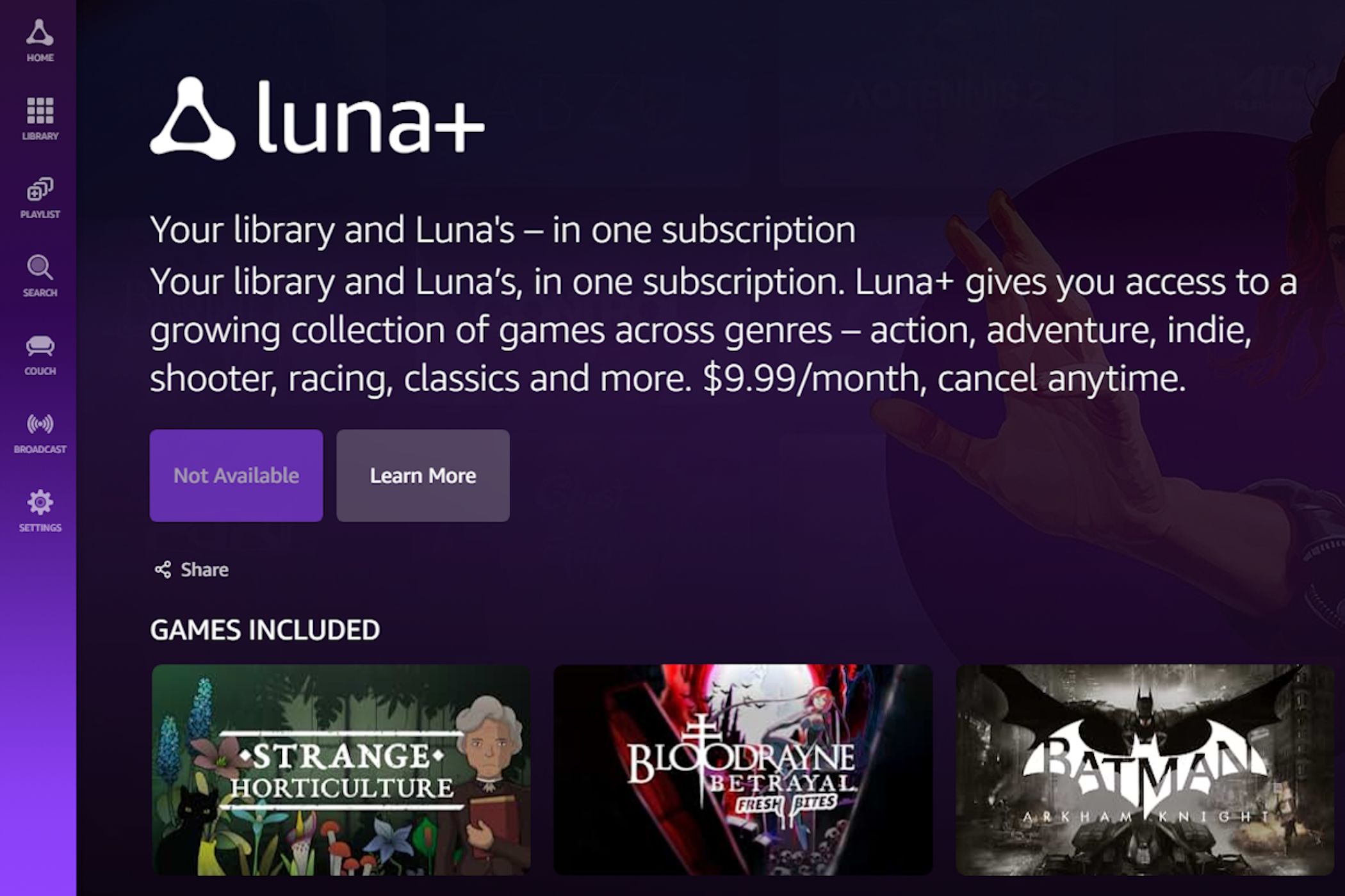 Luna's pricing plan