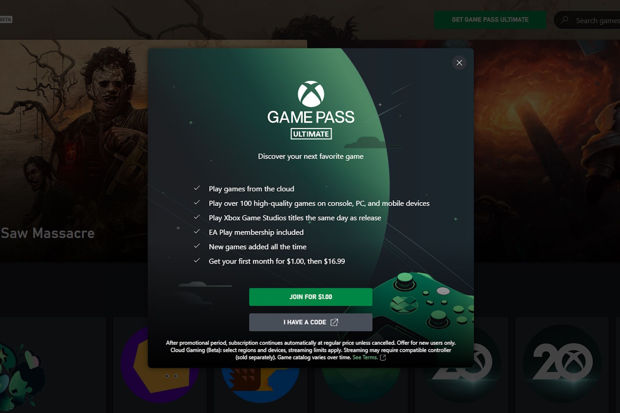 The Xbox Game Pass's pricing plan