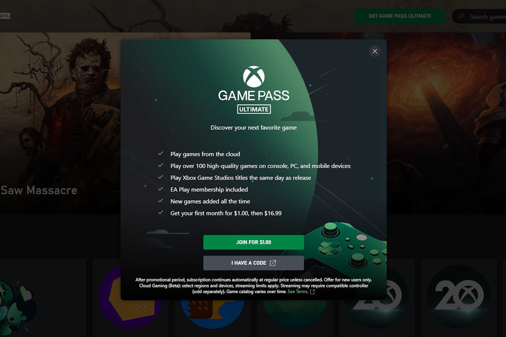 The Xbox Game Pass's pricing plan
