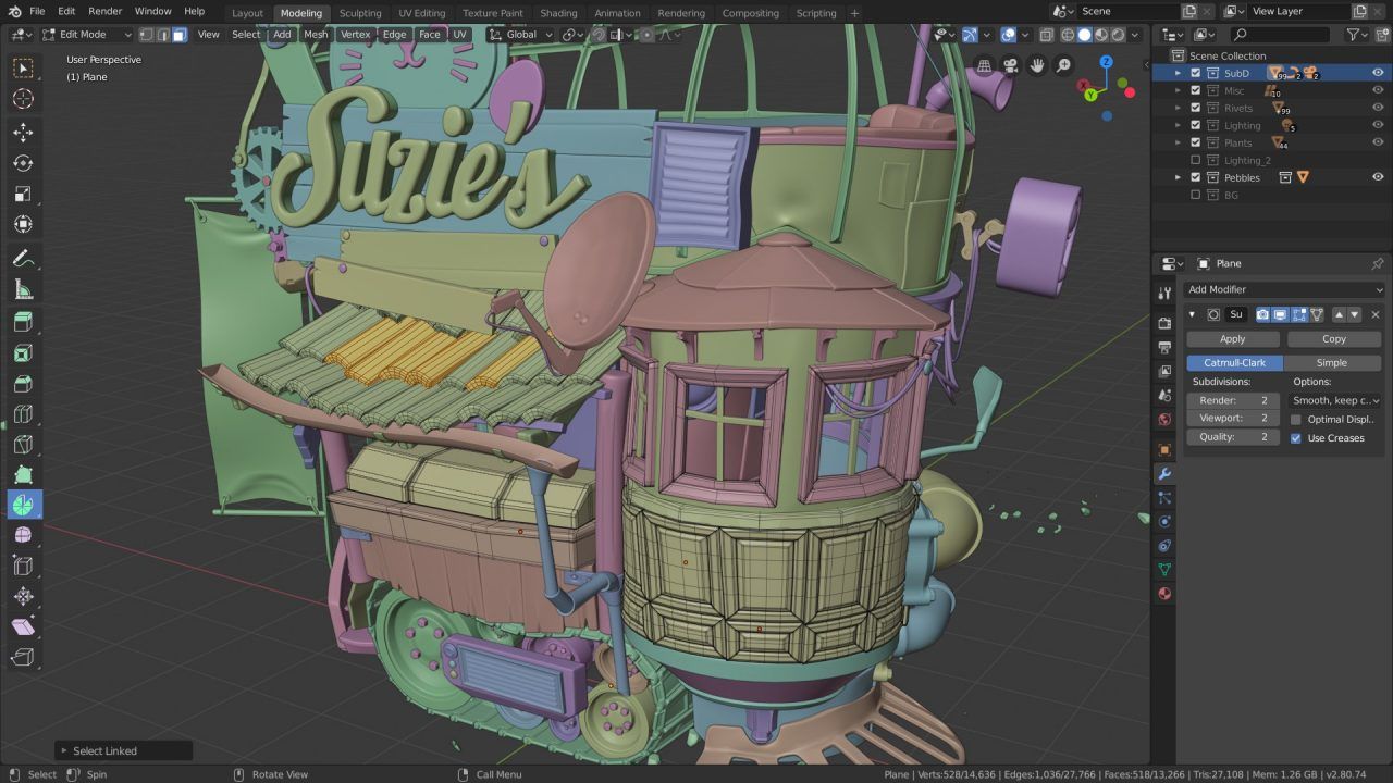 Modeling and sculpting objects on Blender