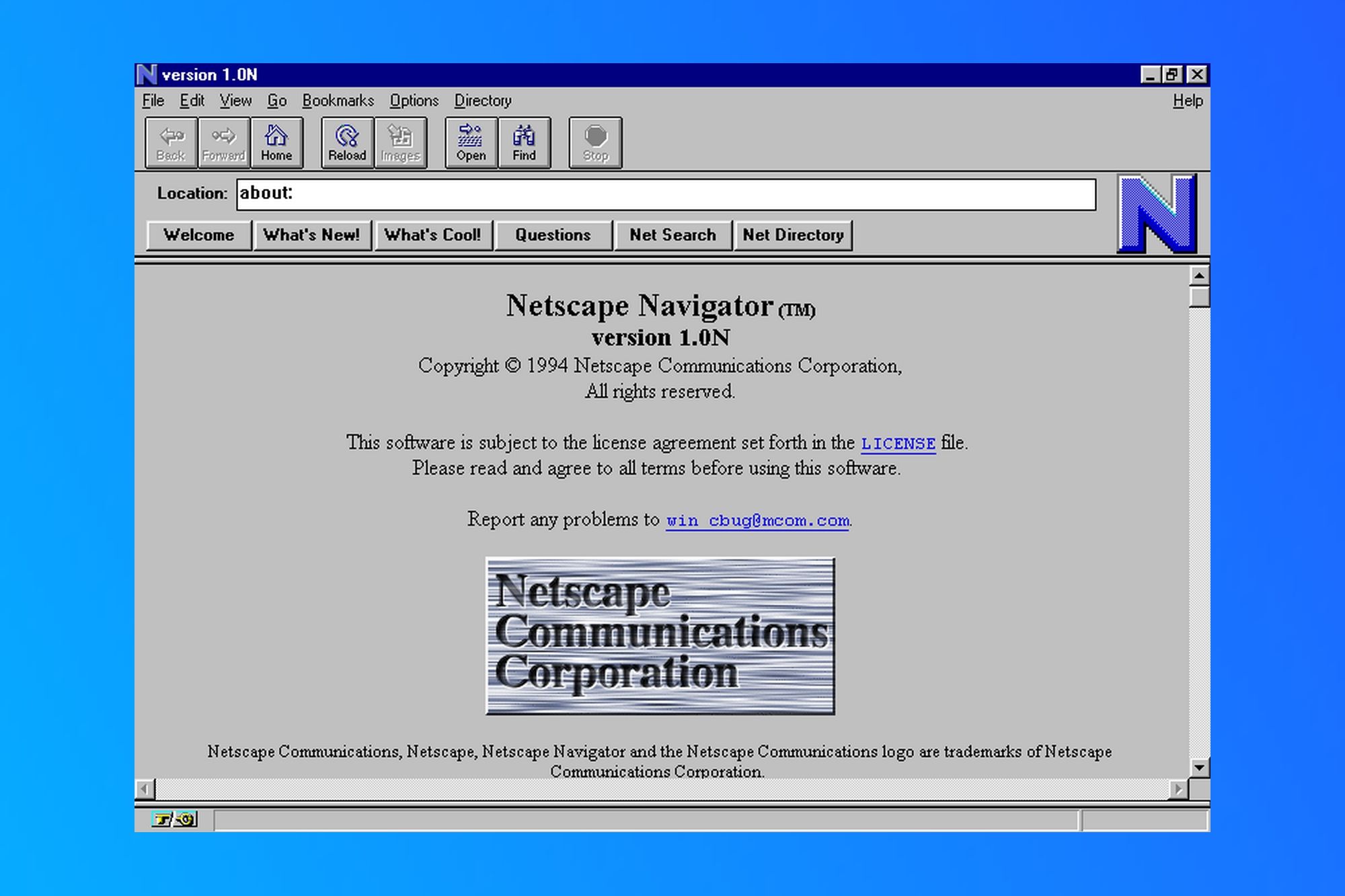 Netscape Navigator 1.11 日本語(Windows) NetscapeとIEが一騎打ち、Webブラウザー競争が激化した1996年