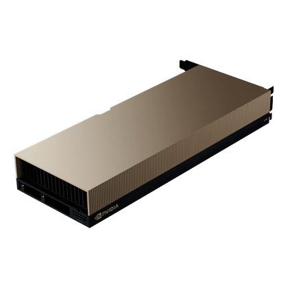render of an nvidia tesla h100 graphics card seen at an angle