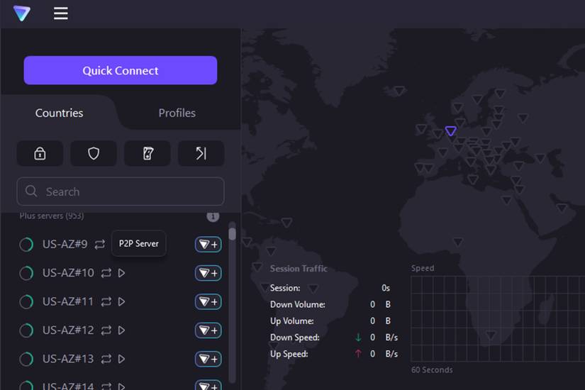 ProtonVPN optimized P2P torrenting server on Windows