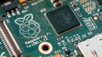 A raspberry pi motherboard