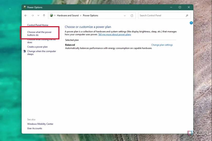 A screenshot of the Windows 11 power options screen
