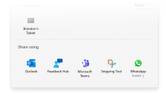 A screenshot of the option to share with WhatsApp in the share pane in WIndows 11