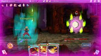 A battle scene from the game Slay the Spire.