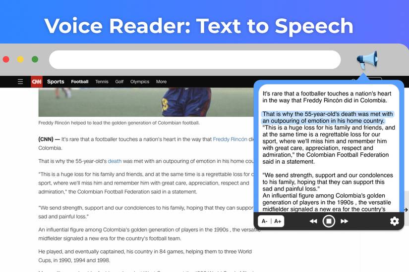 Voice Reader TTS in action