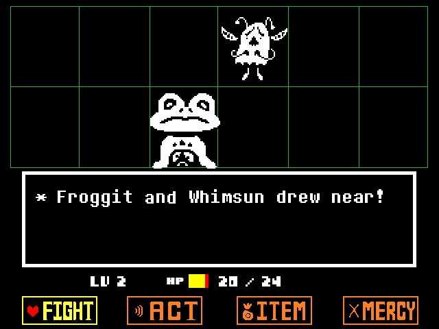 A photo of a frog character in the game Undertale.