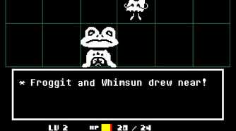 A photo of a frog character in the game Undertale.