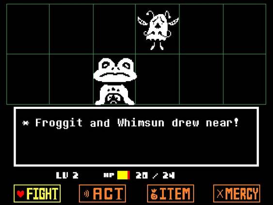 A photo of a frog character in the game Undertale.