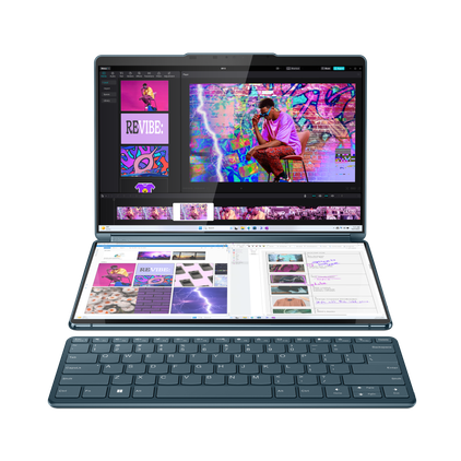 A photo of the Yoga Bok 9i with the keyboard separated from the screen