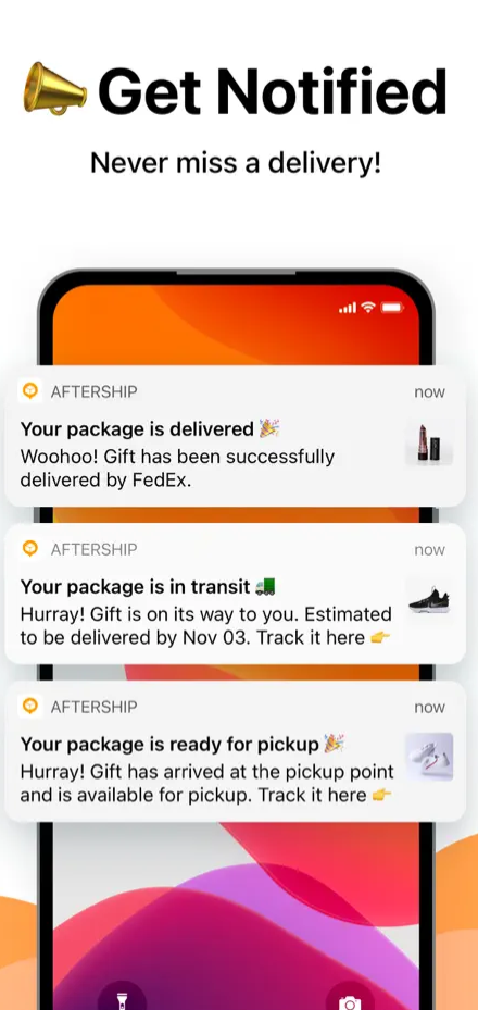 AfterShip delivery notifications in iOS.
