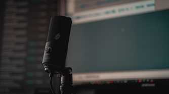 A microphone in front of Audacity
